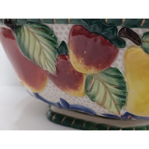 Fitz & Floyd 10" Oval Vegetable Bowl, 8" Open Potpourri Florentine Fruit Pattern - Picture 8 of 15